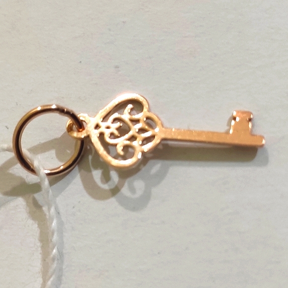 Key Rose Gold Plated Sterling Silver Pendant Charm - Picture 5 of 13